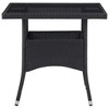vidaXL Outdoor Dining Table Garden Porch Patio Table with Glass Top PE Rattan - 2 of 4