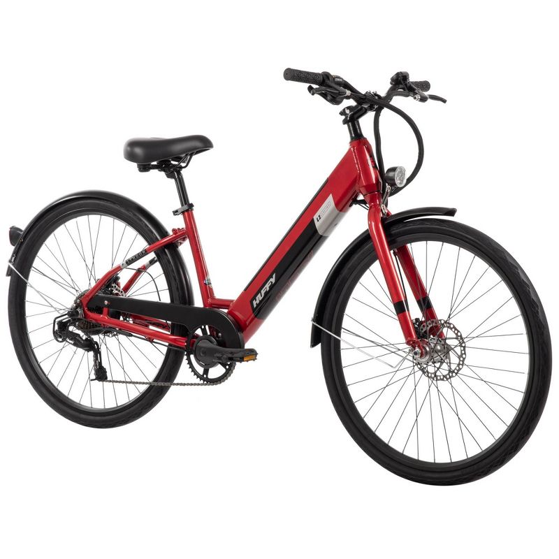 Huffy Adult Lyndon 27.5&#34; Step Through Hybrid Electric Bike - Red, 3 of 19