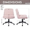 Vynxaria Criss Cross Chair Extra Wide 26" Foam Seat, Plush Material, Height Adjustable, 360° Swivel, Sturdy Steel Base with Double Wheels - 3 of 4