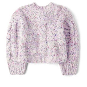 The Children's Place Girls Long Sleeve Rainbow Cable Knit Cropped Sweater - 1 of 2