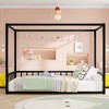 CAVINAS Twin/Full/Queen Size Kid Sunshade Floor Bed,Metal Canopy Toddler Bed Frames,Floor Bed for Kids,Girls&Boys,No Box Spring Needed - 2 of 4