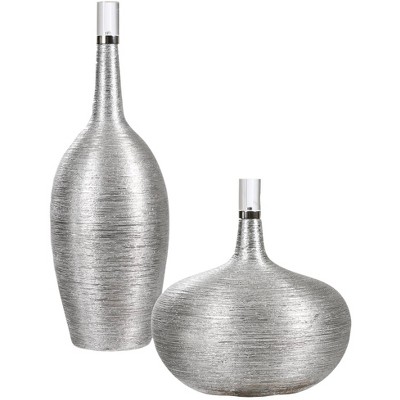 Uttermost Gatsby Silver Leaf Decorative Bottles Set of 2