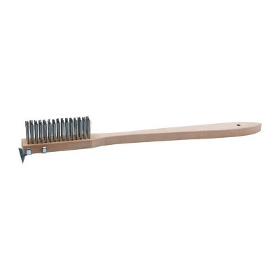 Winco Pizza Oven Wire Brush With Brass Bristles And Metal Scraper - Set Of  12, 10-1/4? : Target