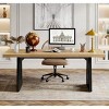 Gulches 70.86" Executive Desk, Large Computer Office Desk with Double Wood Pedestal, Modern Home Office Writing Table - 3 of 4