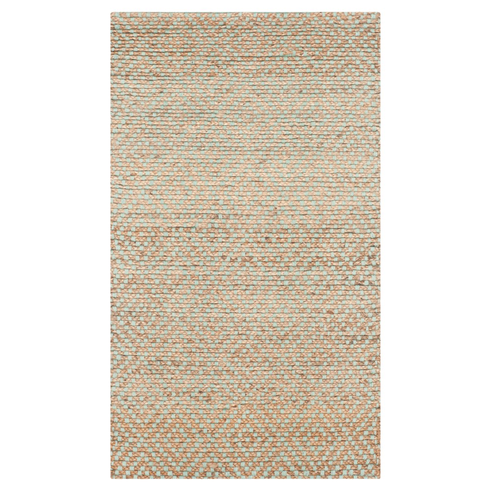 2'6inx4' Natasha Natural Fiber Accent Rug Natural/Green - Safavieh