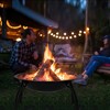 Karl Home | 21.65 in. Patio Round Iron Fire Pit with Folding Legs - 3 of 4