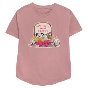 Women's One Hundred and One Dalmatians Paw-Fectly Sweet Easter T-Shirt - 1 of 3