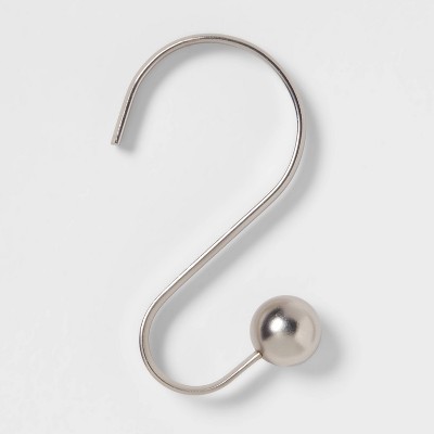 S Hook Without Roller Ball Shower Curtain Rings Matte Black - Made By  Design™ : Target