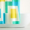 TOWN & COUNTRY PLAY Lucy Mid Century Squares Cotton-Rich Breathable Fabric Shower Curtain - 3 of 4