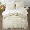 Peace Nest Floral Jacquard Cotton Linen Blend Duvet Cover Set, 3 Piece Bedding Set with Pillow Shams - 2 of 4