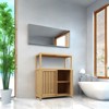 LOVSON Bamboo Freestanding Bathroom Storage Cabinet with Adjustable Shelves and Open Side Storage for Bathroom, Living Room and Kitchen - 2 of 4