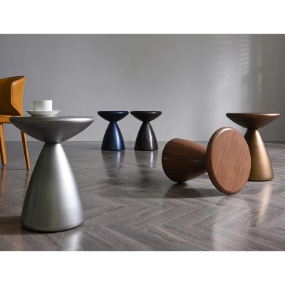 Whiteline Modern Living Willie Large Side End Table, Black/White