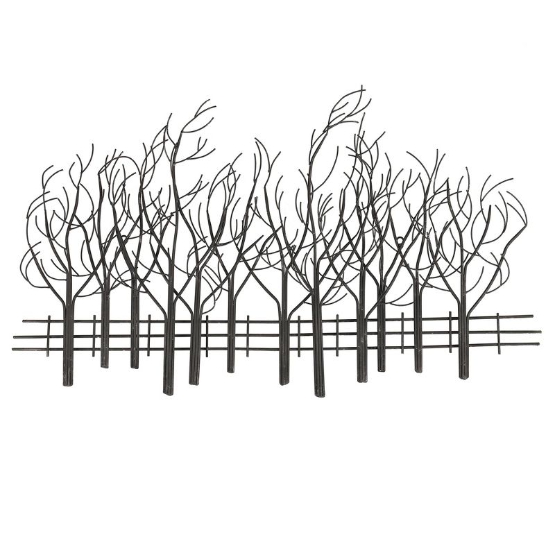 LuxenHome Snowy Black Metal Field of Trees Wall Art, 1 of 14