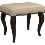19" Hamilton Backless Upholstered Wood Vanity Stool Burnished Oak/Cream - Hillsdale Furniture