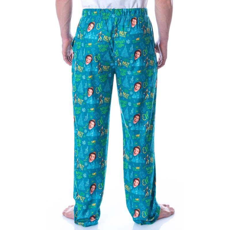 Elf The Movie Men's Son Of A Nut Cracker Allover Loungewear Pajama Pants Green, 4 of 6