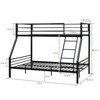 Karl Home Black Bunk Bed Twin Over Full Size for Kids Teens Adults/Flat Steps/Heavy Duty Metal Slat - 2 of 4