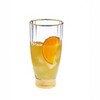 Classic Touch Set of 6 Straight Textured Water Tumblers with Gold Base and Rim -4"D - 2 of 4