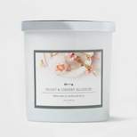 Lidded Milky Glass Jar Peony and Cherry Blossom Candle - Threshold™