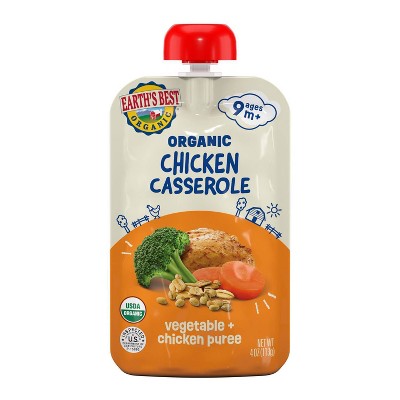 Earth's Best Organic Chicken Casserole with Vegetables and Rice Baby Food Pouch - 4oz