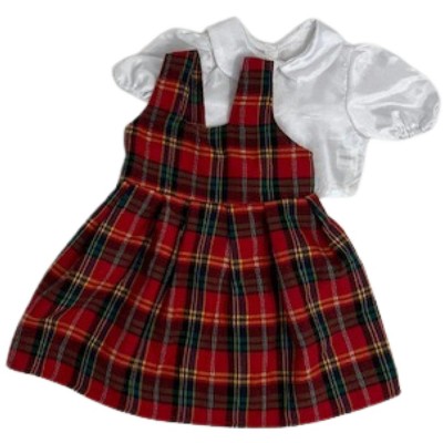 Doll Clothes Superstore Handmade School Jumper with Blouse for 18-Inch Girl Dolls