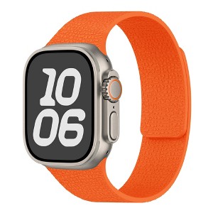 HTUTWOO Litchi-Textured Apple Watch Band, Magnetic Silicone Strap 38/40/41/42/44/45/46/49mm for iWatch Series 11 10 9 8 7 6 5 4 3 2 1 SE Ultra - 1 of 4