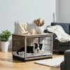 Modern Dog Crate Furniture , End Table, for Small Dogs up to 70 lb - Stylish Kennel with Removable Tray, Double Doors - 4 of 4