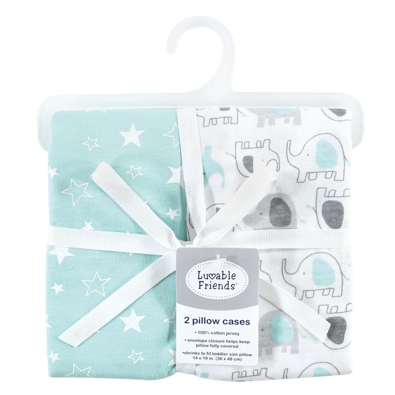 Luvable Friends Unisex Baby Envelope Toddler Pillow Cases, Boy Basic Elephant, One Size, 2 of 5