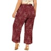 Women's Plus Size Two Piece Sets Floral Ruffle Smocked Sleeve Summer Blouses and Wide Leg Long Palazzo Pants - Agnes Orinda - 3 of 4