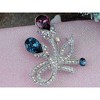 Anna-Kaci Elegant Colorful Blue Purple Floral Crystal Rhinestone Brooch Pin - Multicolor - 2 of 4