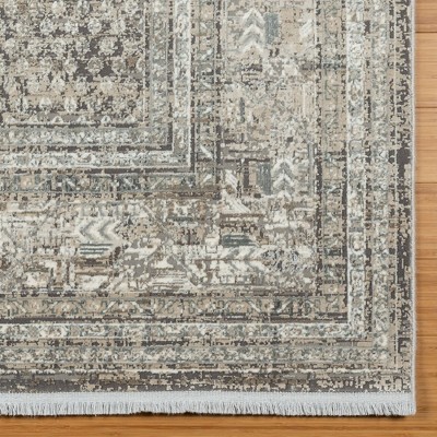 Gray Tufted Rectangular 8' x 10' Viscose Synthetic Area Rug