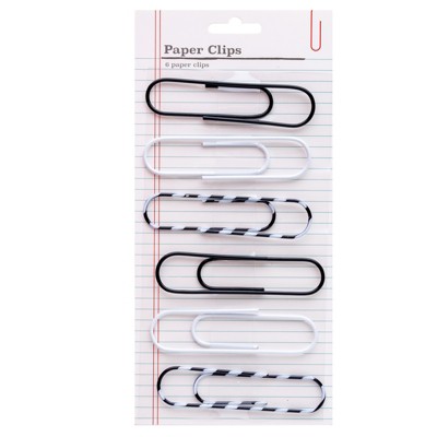 American Crafts Paper Clips 6/Pkg-Giant Black and White
