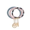 MKF Collection Jasmine 3 Piece Bangle Wristlet and Keychain Set by Mia K- Pink Denim - 2 of 4