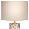 360 Lighting Coastal Accent Table Lamps 23" High Set of 2 Mother of Pearl Tiles Cylinder Cream Linen Drum Shade for Living Room Bedroom - 3 of 4