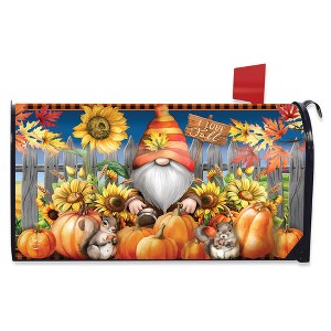 Briarwood Lane Fall Mailbox Cover  - Standard Size - Gnome and Pumpkins For Fall Mailbox Cover - 1 of 2