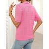 Women's Short Sleeve Sweaters Tops Polo V Neck Cable Knit Casual Soft Pullover Shirts 2025 Summer Outfits - 4 of 4