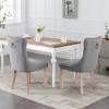 OUTSUPPLY Set of 2 Modern Tufted Dining Chairs, Flax Upholstery with Solid Wood Legs & Nailhead Trim - 4 of 4