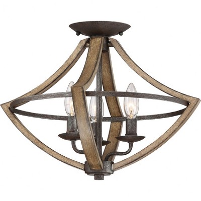 Quoizel Lighting Shire 3 - Light Flush Mount in  Rustic Black