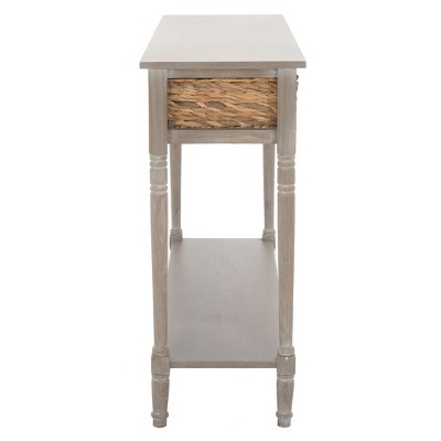 Christa Brown Wood and Metal Console Table with Storage