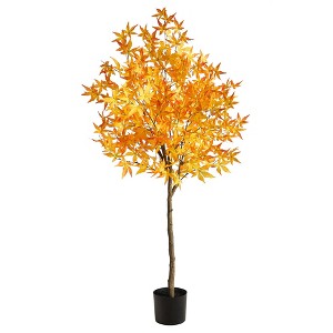 Nearly Natural 5-ft Autumn Maple Artificial Tree - 1 of 4