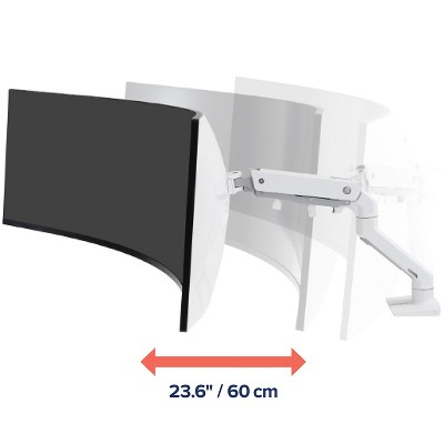 Ergotron HX Single Ultrawide Monitor Arm with HD Pivot, VESA Desk Mount for 1000R Curved Monitors Up to 49 Inches, 28 to 42 lbs - White (45-647-216)