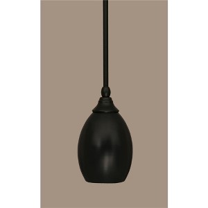 Toltec Lighting Any 1 - Light Pendant in  Matte Black with 5" Matte Black Oval Metal Shade Shade - 1 of 1