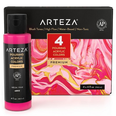 Arteza Acrylic Pouring Paint Kit, 4 Oz Bottles Set, Rainbow Colors- 8 Pack  : Target