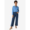 ellos Plus Size Button Front Denim Shirt - 4 of 4