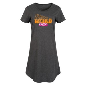 Women's - Barbie - Stacked Weird Barbie Graphic T-shirt Dress - 1 of 4