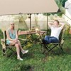 Tangkula Reclining Camping Chair 2 in 1 Potable Folding Chair w/ Removable Footrest 4-Position Adjustable Backrest Cup Holder & Side Pocket Carry Bag - 2 of 4