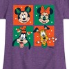 Girls' - Disney - Mickey And Friends Christmas Grid Fitted Short Sleeve Graphic T-Shirt - 2 of 4