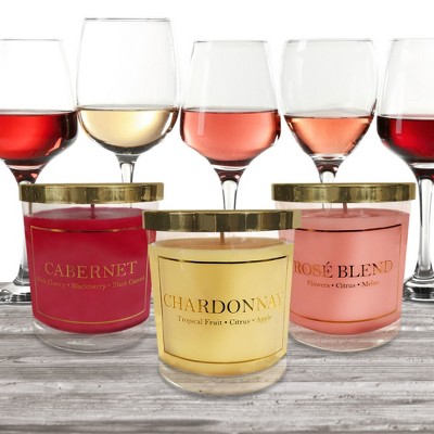 LumaBase Scented Wax Candles, Vineyard Collection - Set of 3