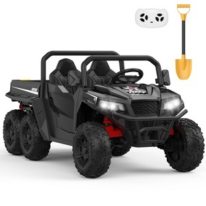24V 4WD 6-Wheel Kids Electric Dump Truck, 2-Seater, 4×200W Motors, Remote Control, LED Lights, Music, Dump Bed - 1 of 4