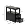 NicBex Narrow Wooden Nightstand with Charging Station and 2 Drawers for Bedroom and Living Room - 2 of 4