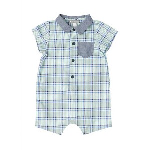 Boy's Plaid Pocket Romper - Petit Confection - 1 of 1